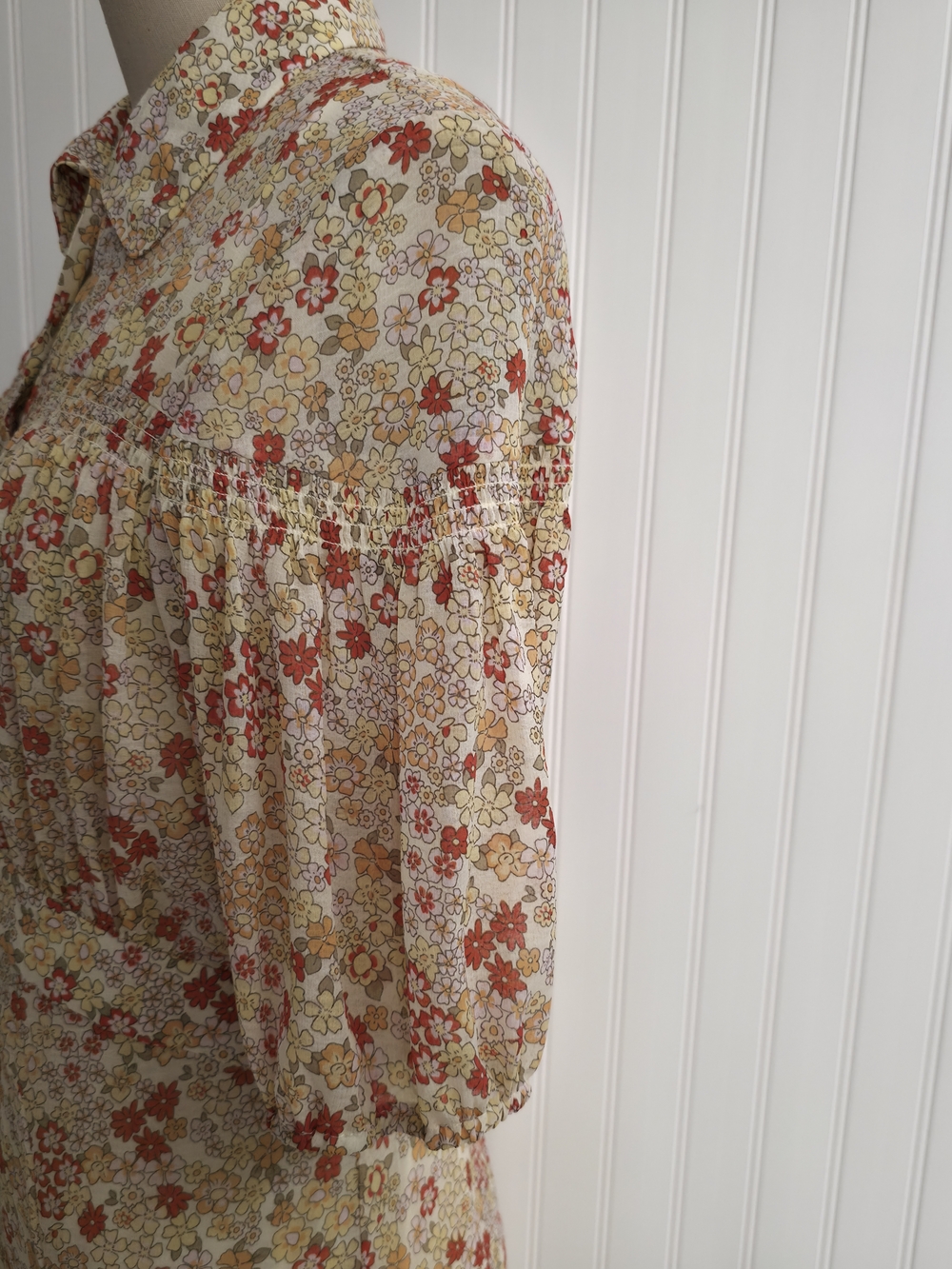 NWT Free People Floral Mini Dress Button Front Cottagecore Size M - Picture 7 of 15